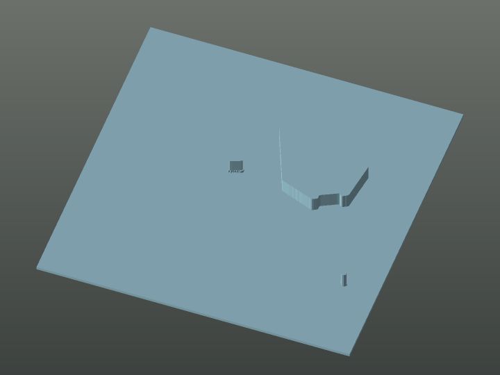 Render: piece 1 of the Bergen stack on its own, the blue sheet in light blue.