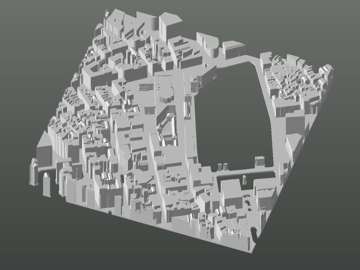 Render: piece 3 of the Bergen stack on its own, the white sheet in white.