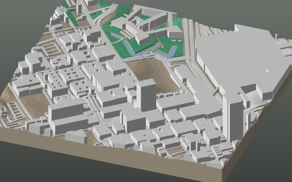 A 3D-printable model plate of Cape Town — the City Bowl.