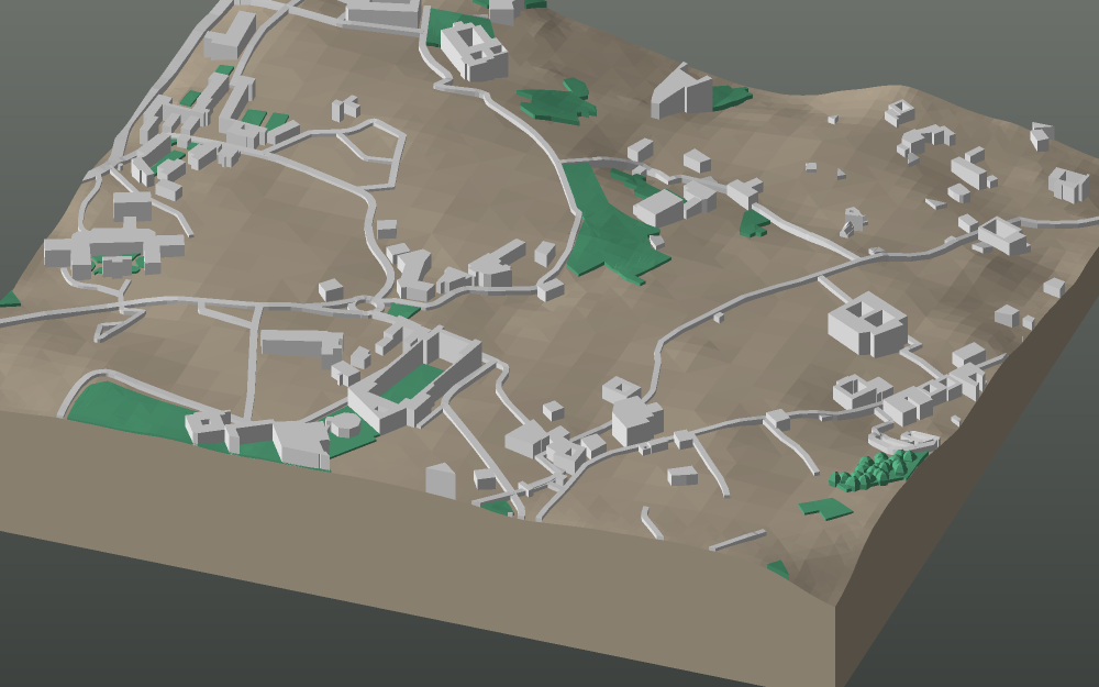 A 3D-printable model plate of Fez — Fes el Bali — with its buildings, streets, water and terrain.