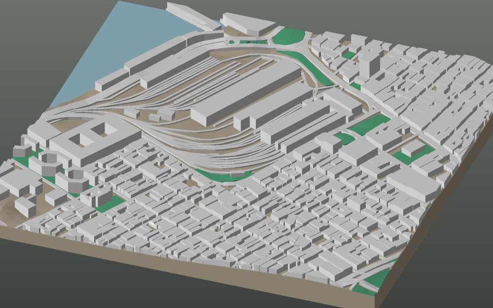 A 3D-printable model plate of Havana — Habana Vieja — with its buildings, streets, water and terrain.