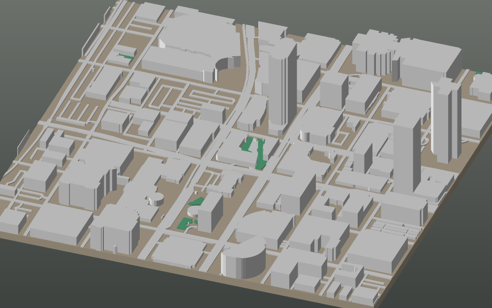 A 3D-printable model plate of Phoenix — Downtown — with its buildings, streets, water and terrain.