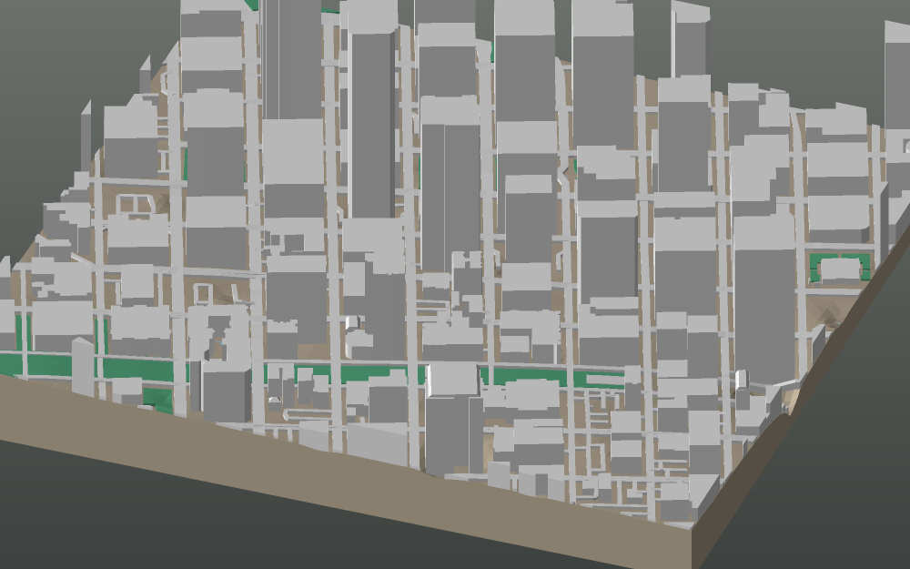 A 3D-printable model plate of Portland — Downtown — with its buildings, streets, water and terrain.