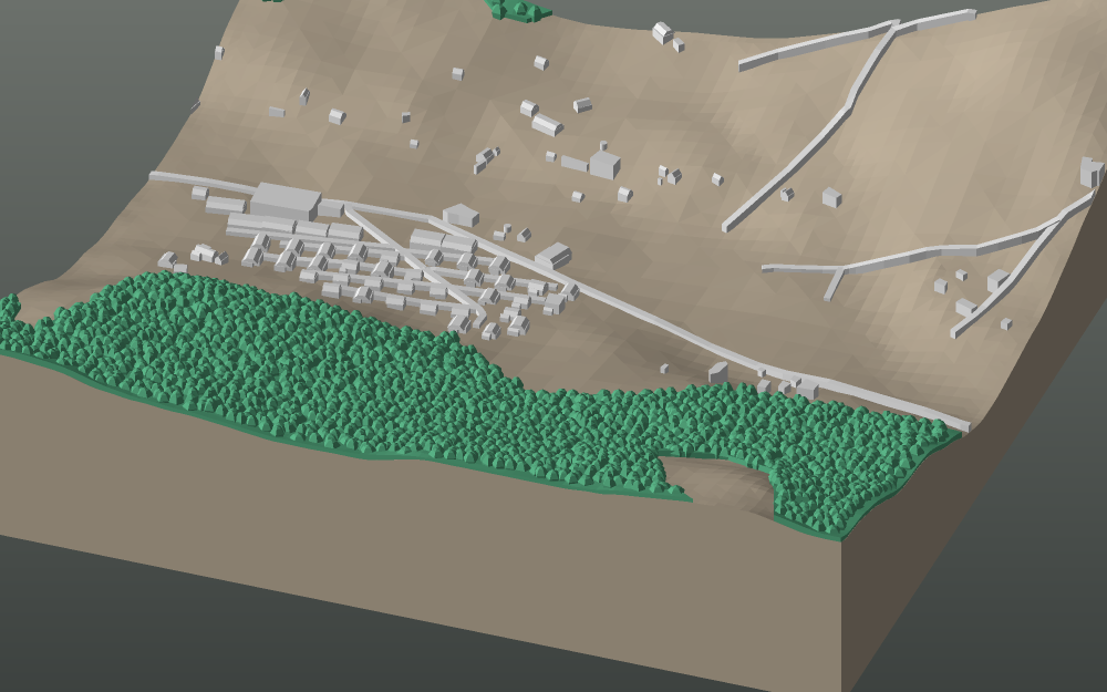 A 3D-printable model plate of Ulaanbaatar — Sükhbaatar — with its buildings, streets, water and terrain.